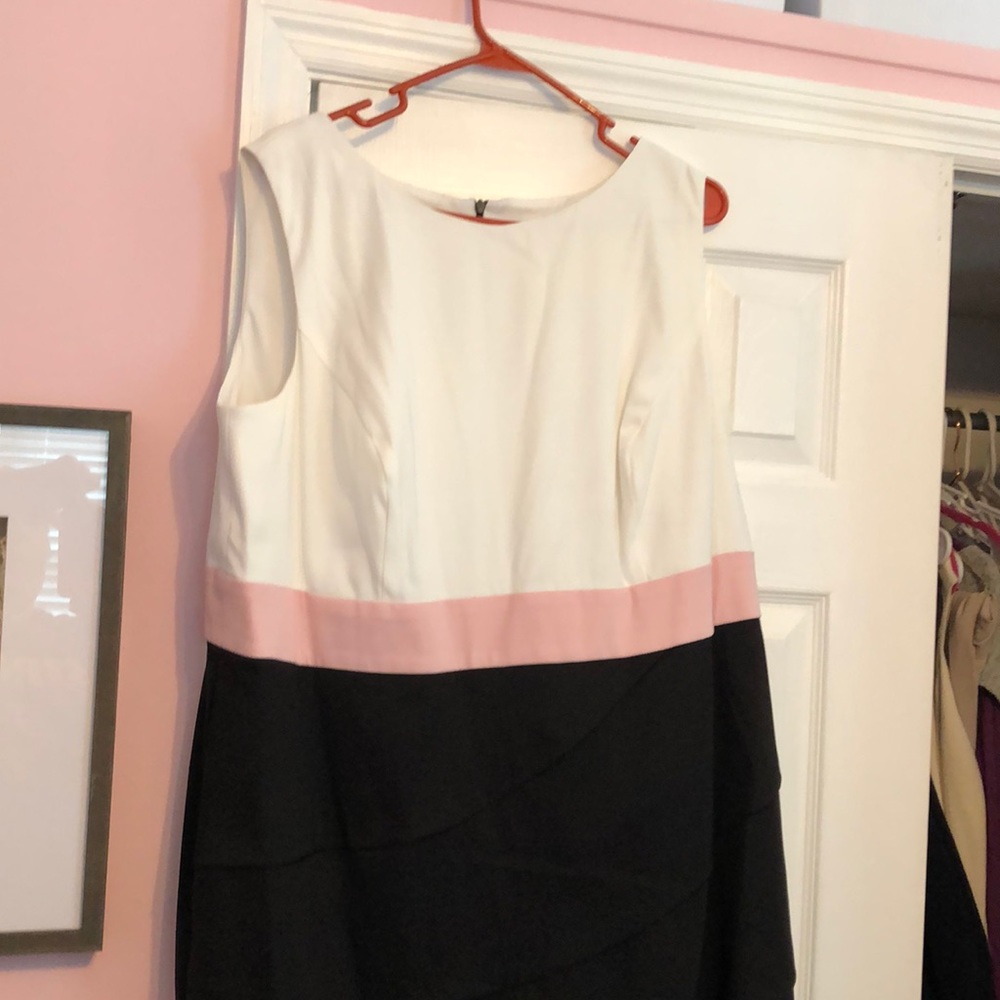 Pink black and white dress